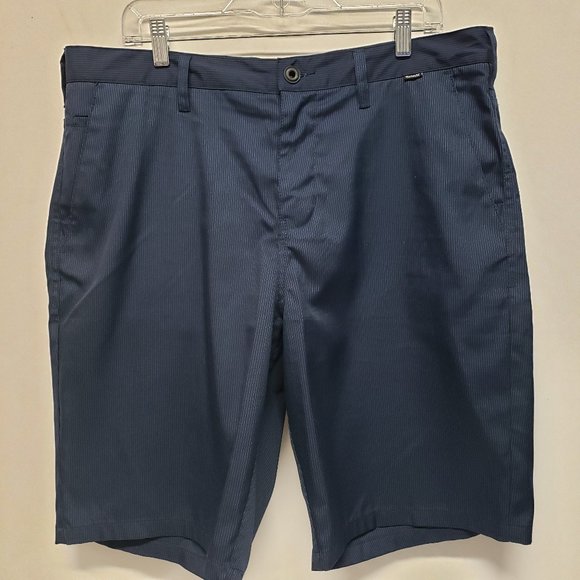 Hurley Other - Hurley Shorts Size 36 Blue/Black Striped Athletic Flat Front Nike DriFit